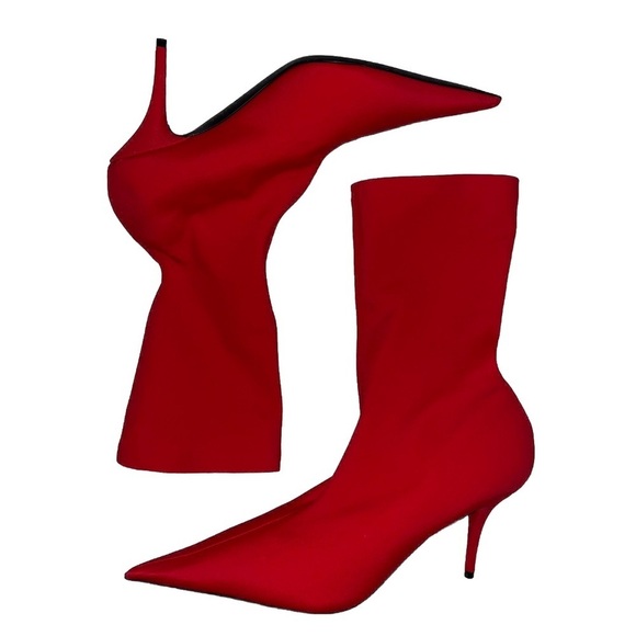 Balenciaga Knife ankle boots red sock EU 42 US 11 pointed toe stretch 80mm new - Picture 5 of 12